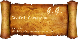 Grafel Geraszim névjegykártya